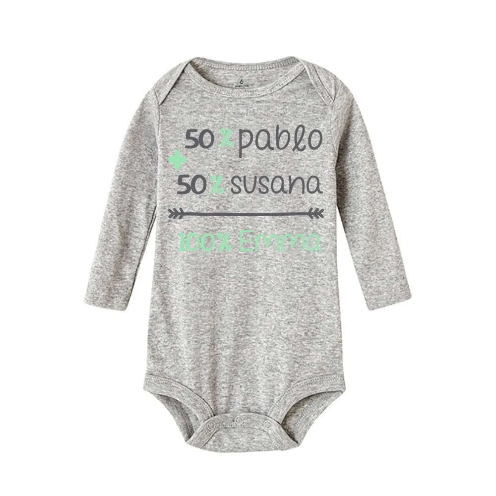 Personalized Casual Print Baby Romper Round Neck Short Sleeve Infant Bodysuit Custom Dad Mom Baby Name Funny Toddler Clothing