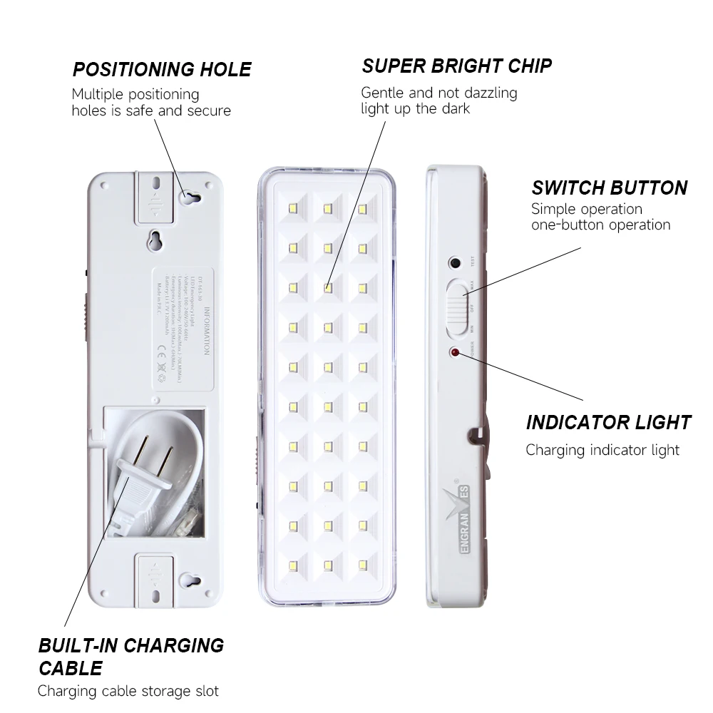 30LED Portable Handheld Light Hanging Tent Lamp Outdoor Lantern Night Emergency Lighting 2 Modes Rechargeable Camping Light
