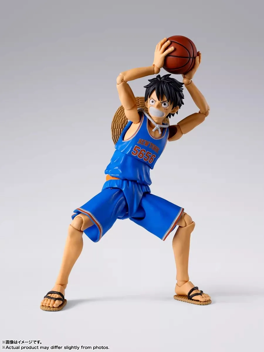 BANDAI S.H.Figuarts One Piece X NBA Monkey D Luffy Anime Action Figure Lakers Plastic Toys Birthday Gift - view 3