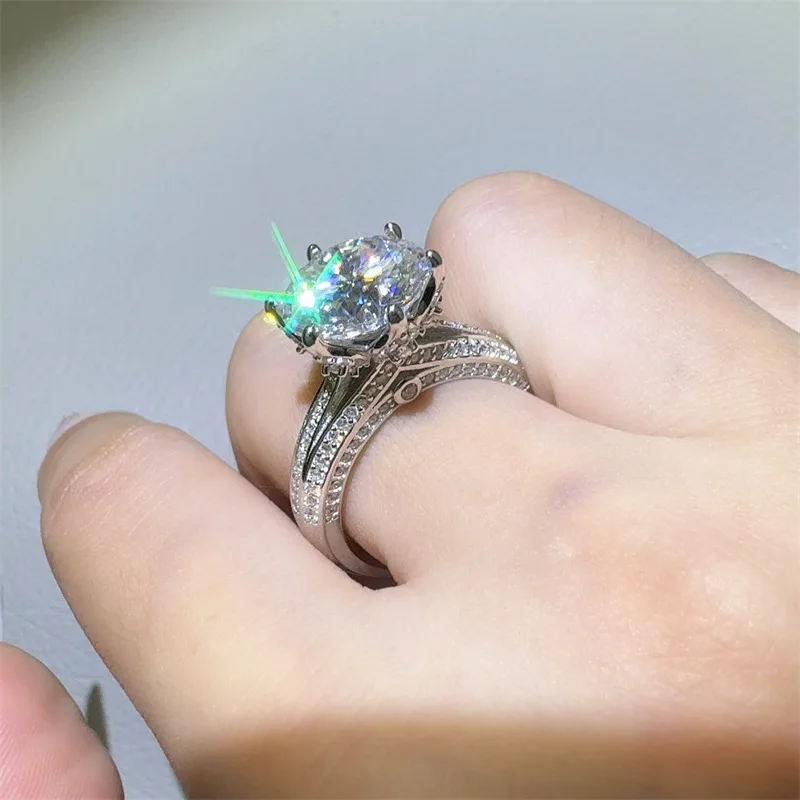 

Luxury Platinum Solid Platinum Women's Gold Ring PT950 Diamond Birthday Gift Beautiful Jewelry