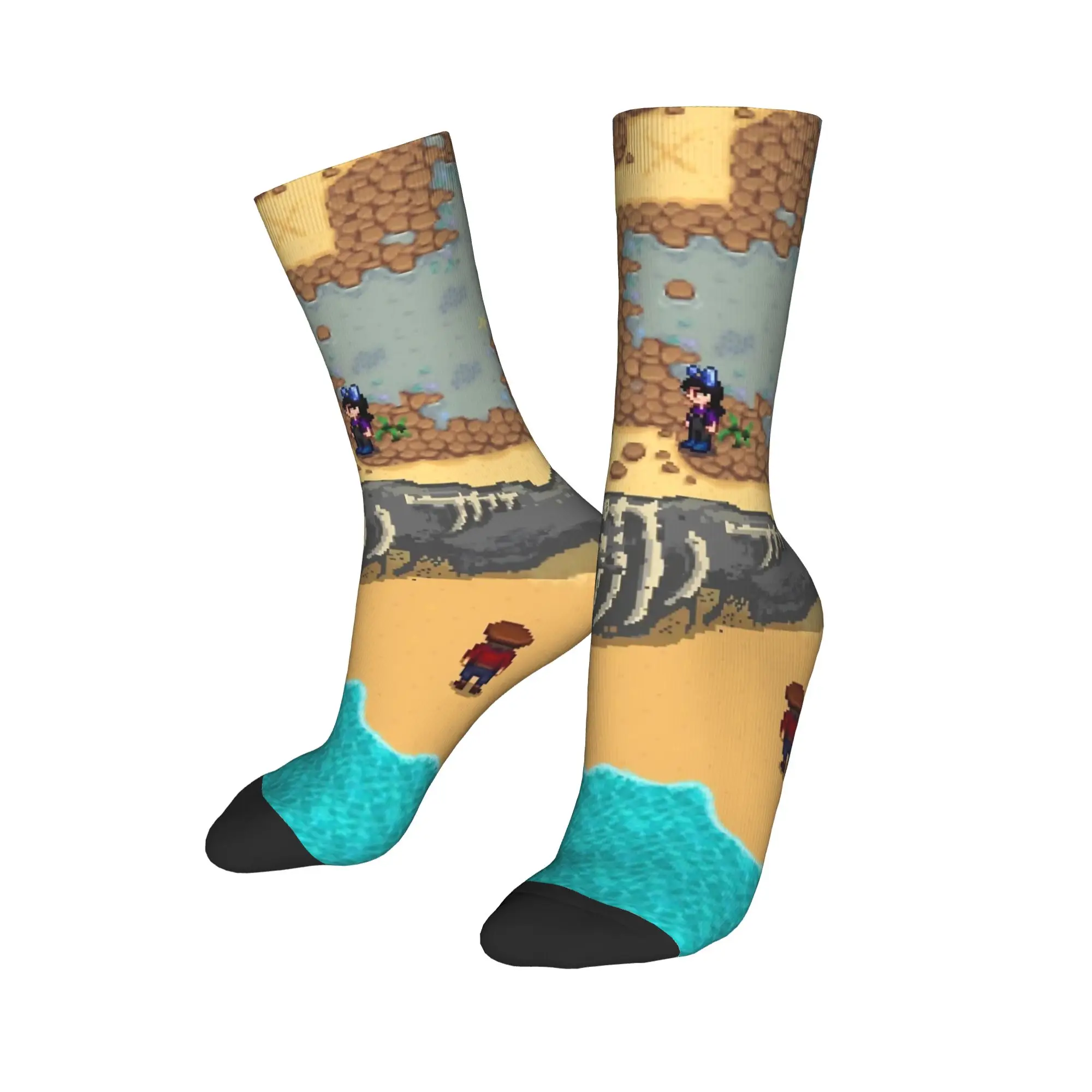 Stardew Valley الحيوانات جوارب الدجاج المطبوعة الجوارب الأنيقة الخريف عدم الانزلاق الجوارب النساء الرجال الجري تنفس الجوارب