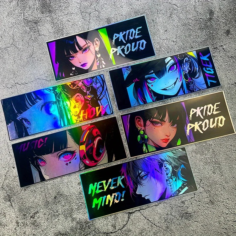 

2PCS/SET Colorful Anime Character Holographic Decal Pack, Perfect for Backpacks, Skateboards, Notebooks & Pop - Culture Gifts