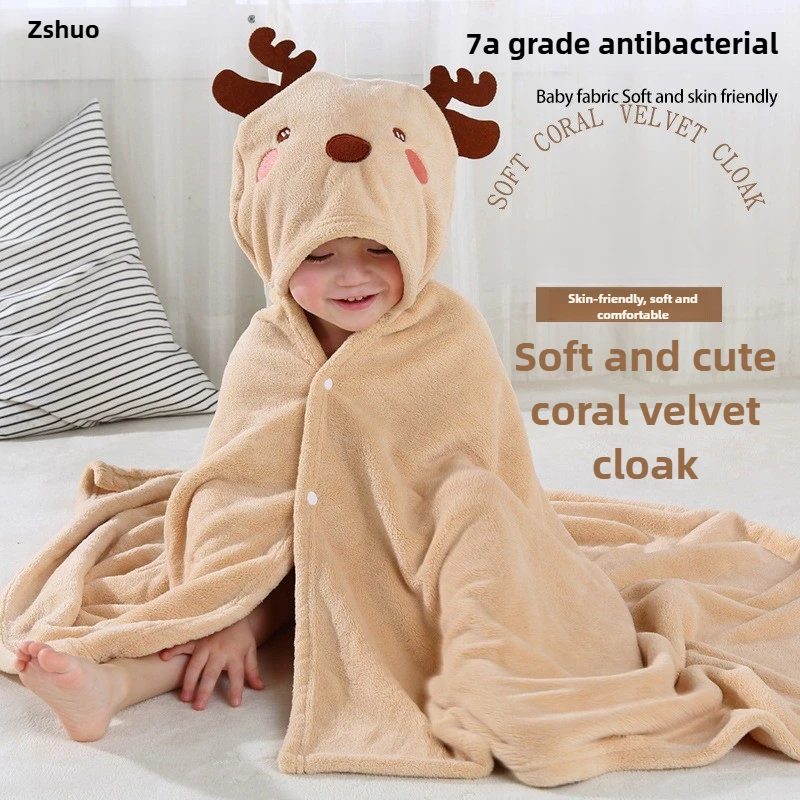

Детское банное полотенце с капюшоном — супервпитывающий плащ из мультфильма из микрофибры, мягкая накидка для купания младенцев с милым животным дизайном