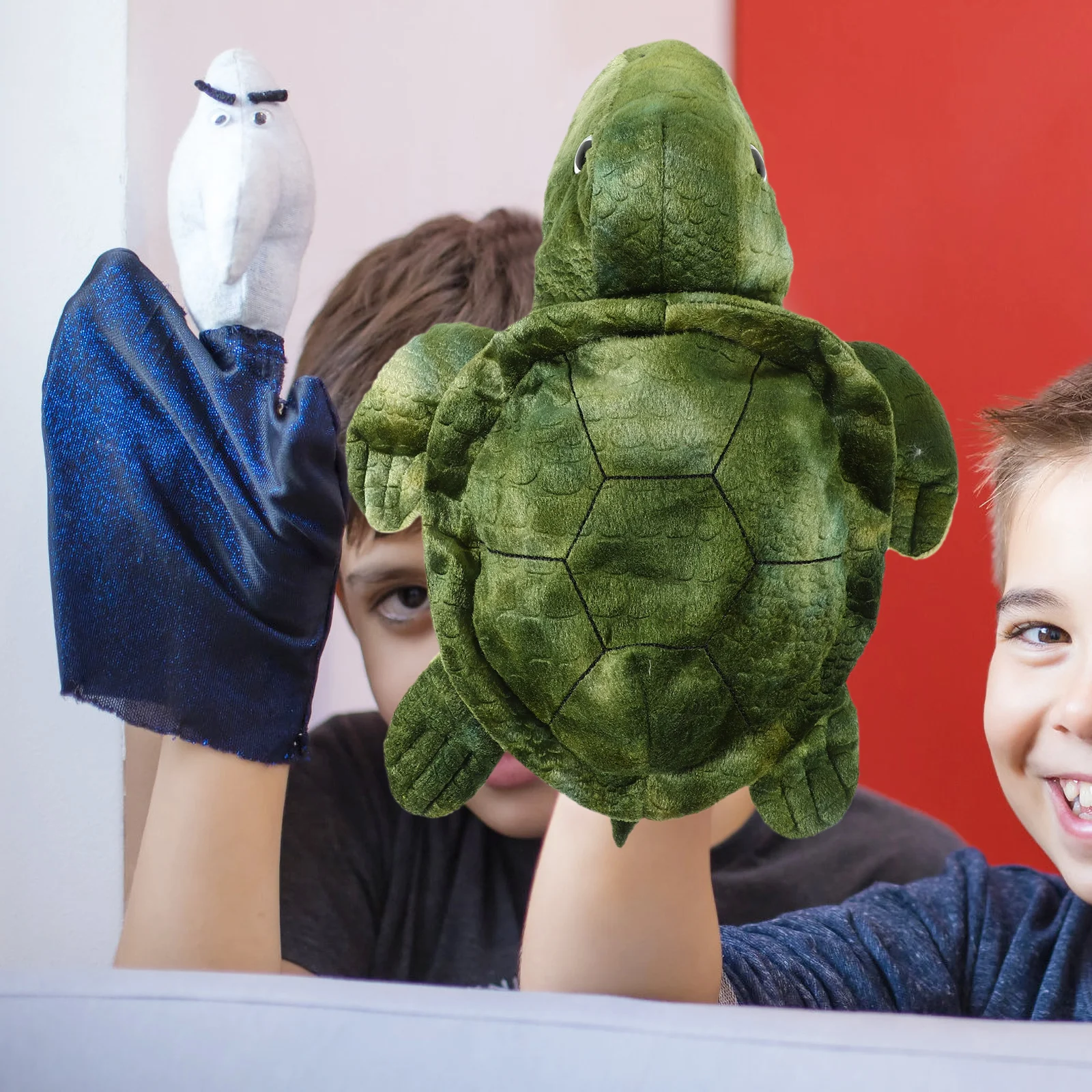 Adorable Turtle Hand Puppet Story Telling Interactive Toy Kids Bedtime Dexterity Creativity Vocabulary Imagination Early