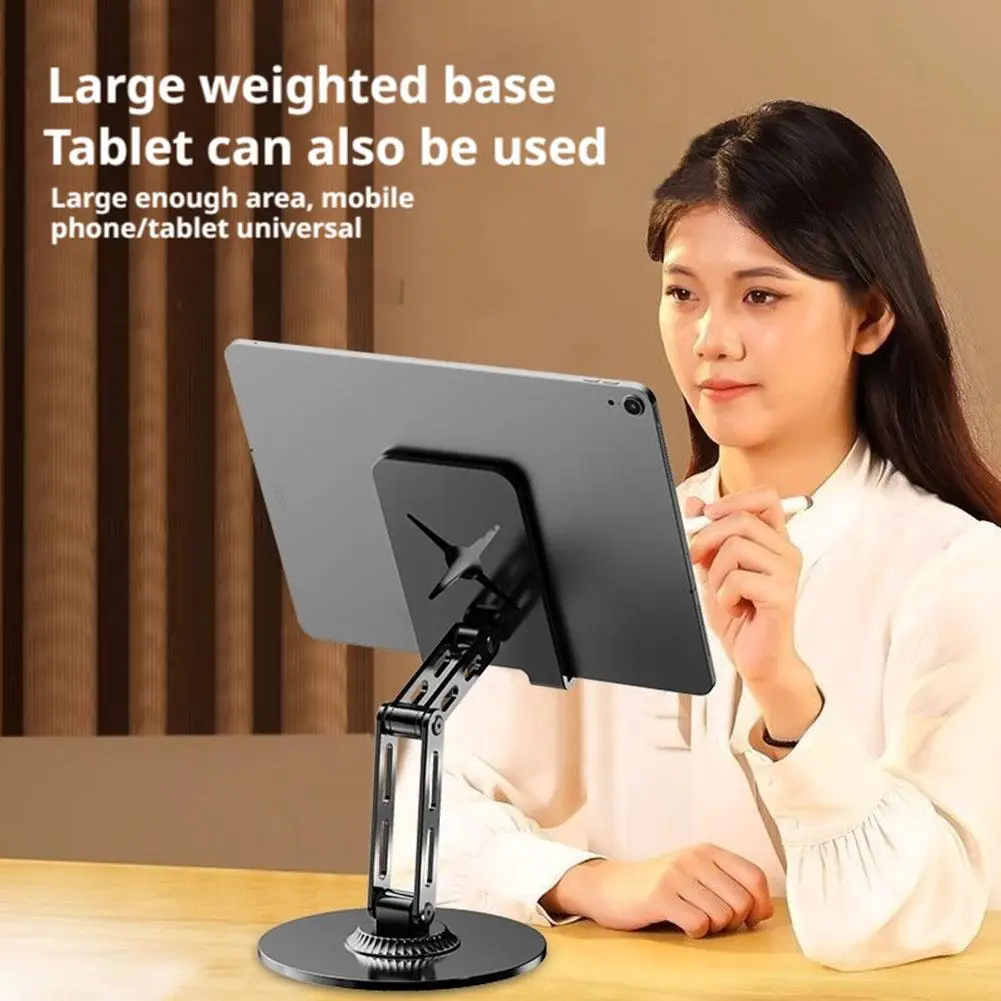 360° Rotating Foldable Metal Base Stand Lazy Holder For Phone/Tablet Desktop Stand Universal For IPhone IPad 