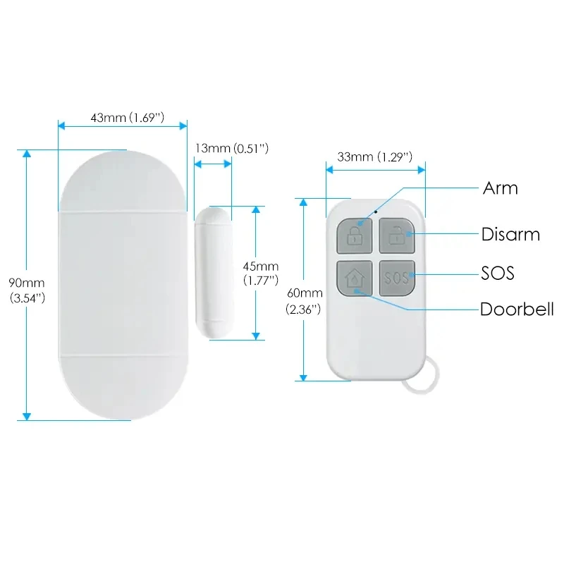 Imagem -05 - Multifuncional sem Fio Porta e Janela Alarme Função de Controle Remoto Dispositivo Anti-roubo Doméstico