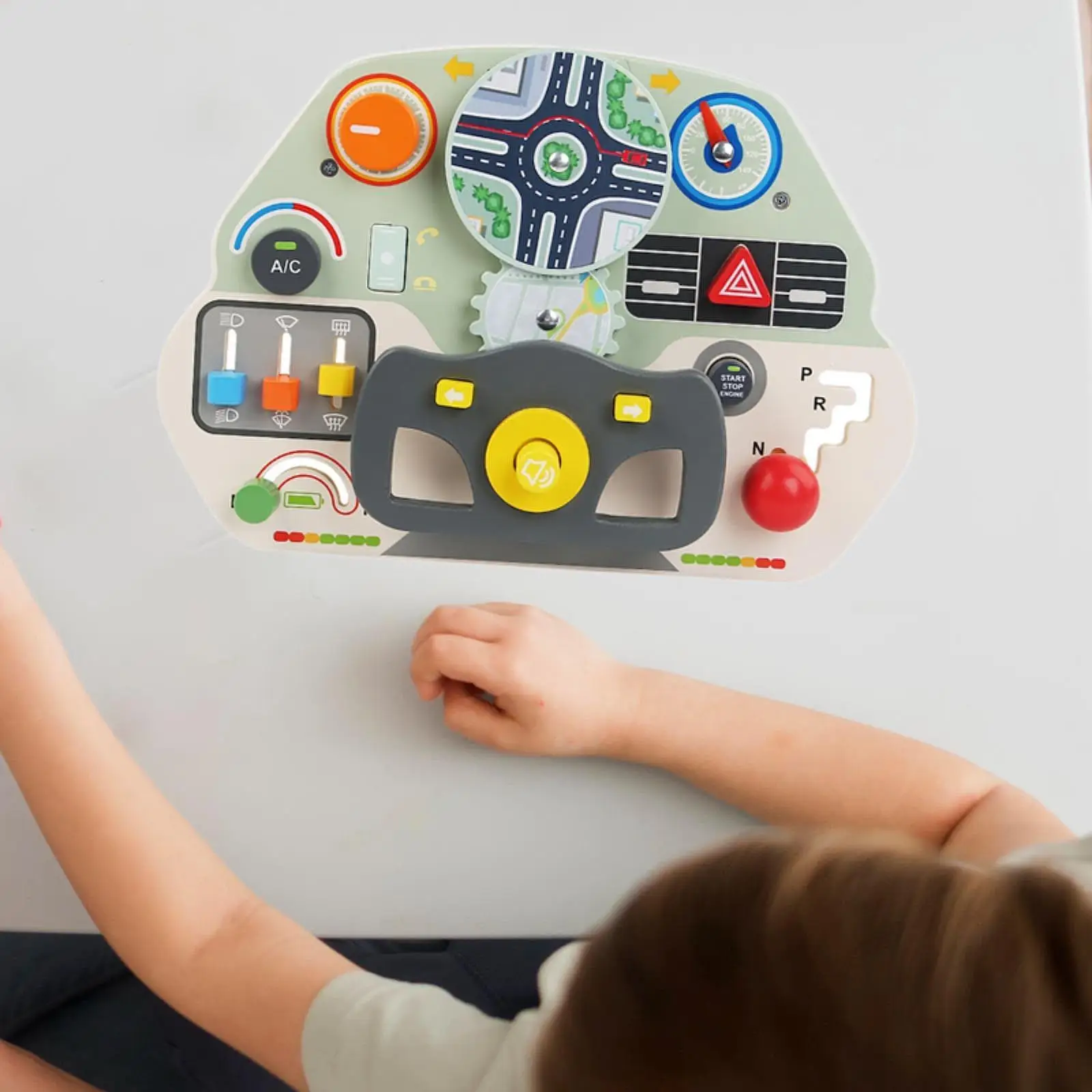 

Busy Board for Toddlers 1-3 Wooden Sensory Board for Toddlers Boys and Girls
