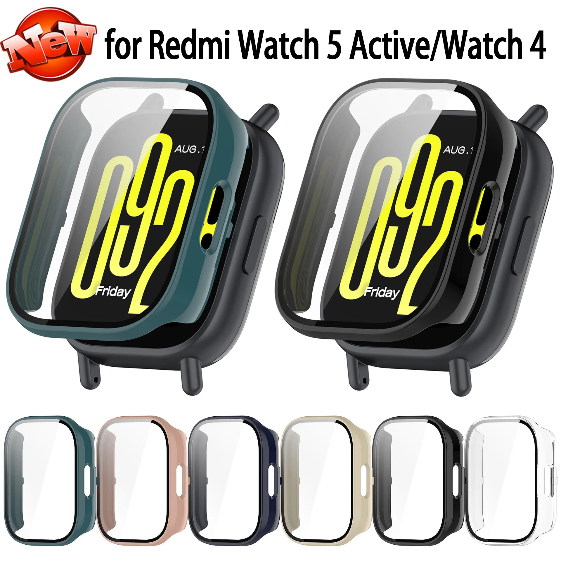 

Tempered Glass+Case For Xiaomi Redmi Watch 5 Active accessories Screen Protector PC Bumper Protective Cover Redmi Watch 4 case