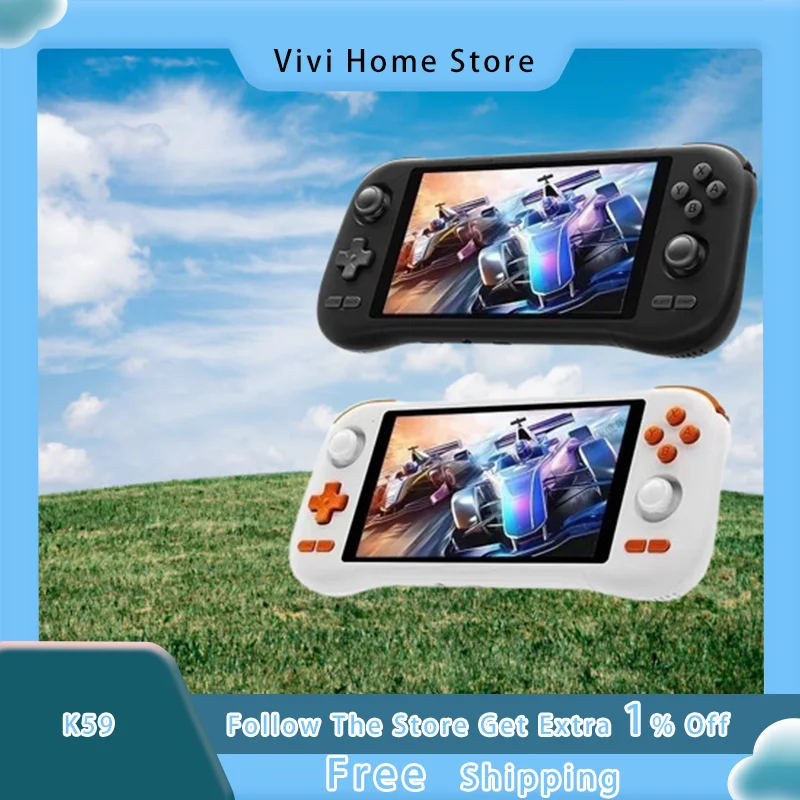 K59 Android 14 وحدة تحكم محمولة 5.5 بوصة IPS HD شاشة لعب سلس لألعاب الهاتف المحمول PS2 Tmall 3DS القائمة على السحابة