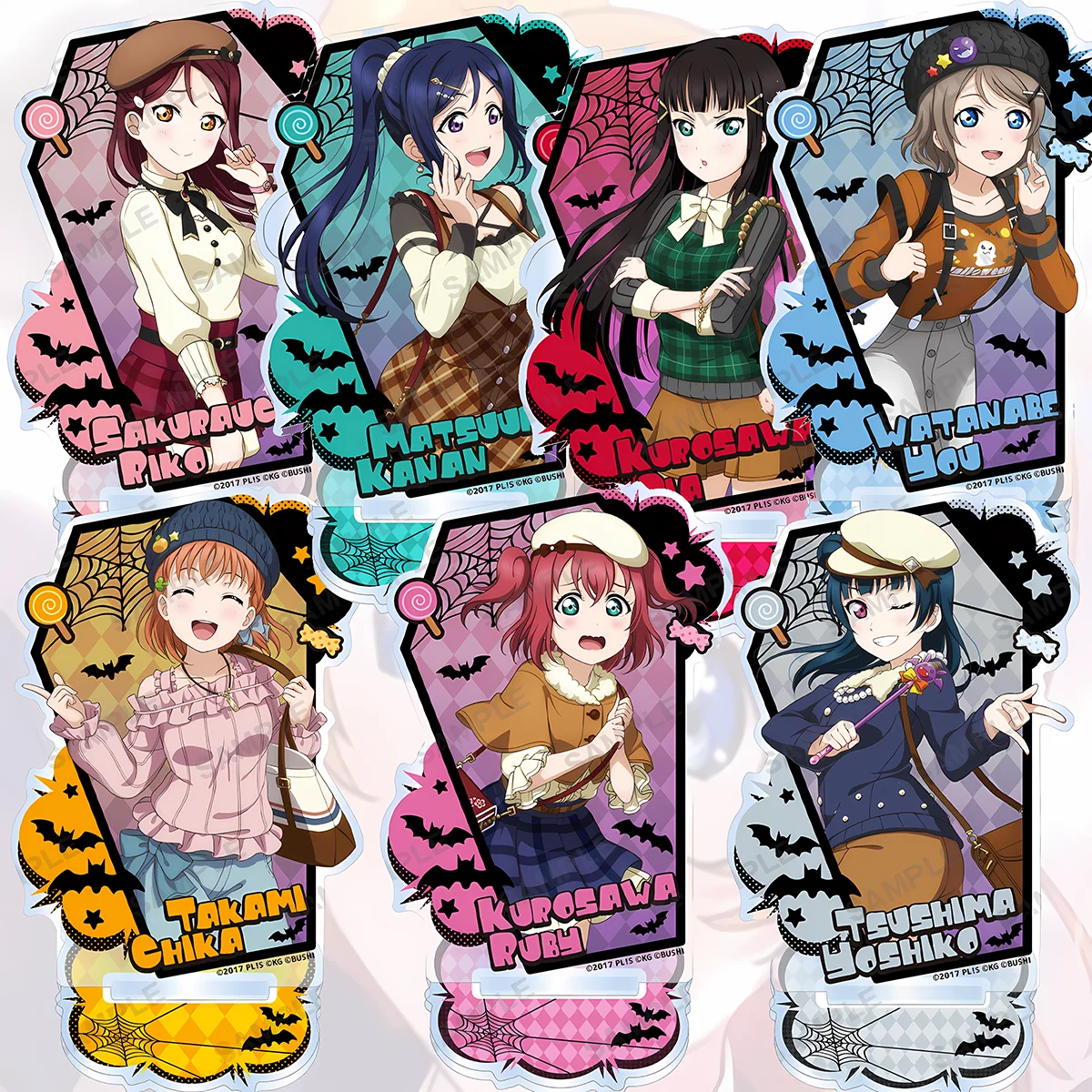 Anime Love Live! Sunshine!! Halloween 15cm Acrylic Stand HD Riko Yoshiko Holiday Gift Independence Day Table keychain