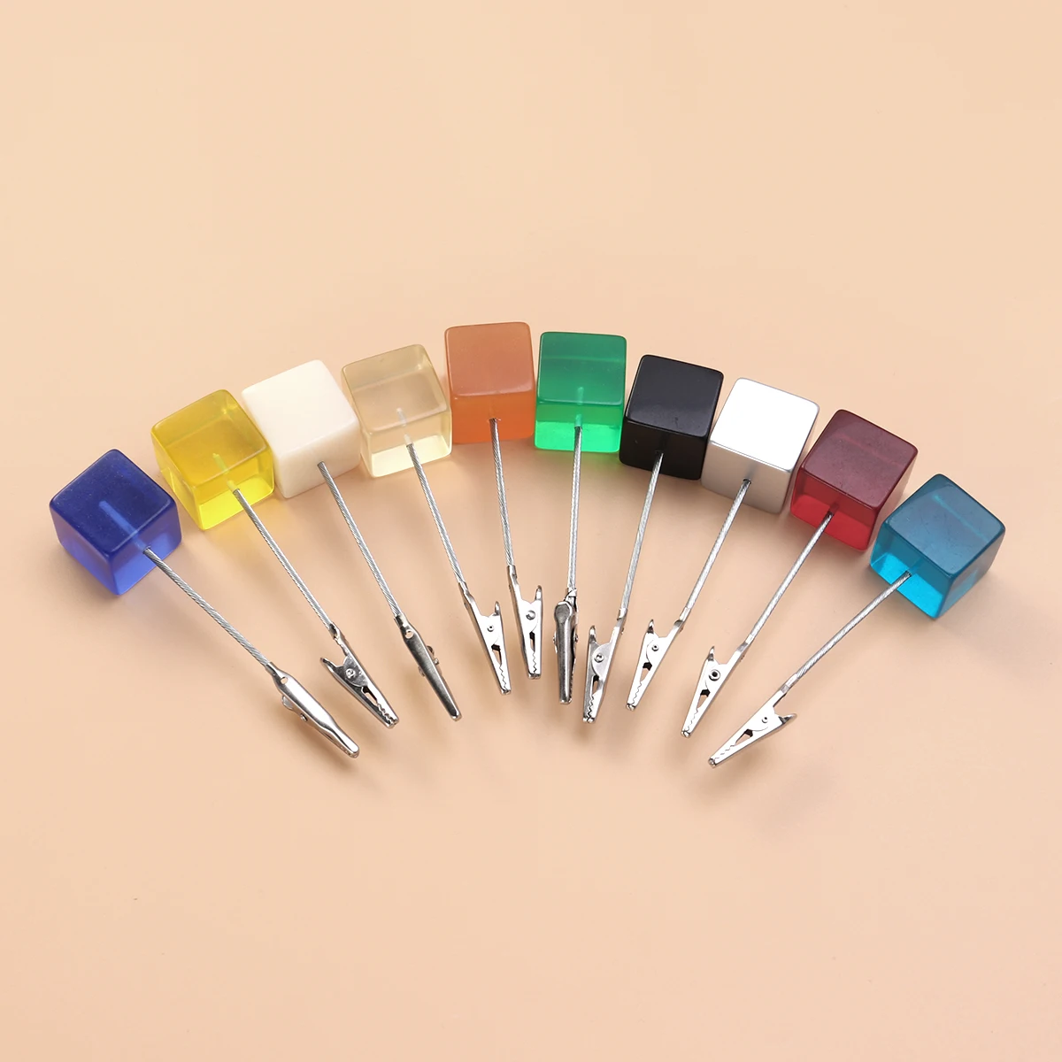 

10 Pcs Business Card Holder Desk Alligator Clip DIY Gift Memo Wedding Cube Resin Photo