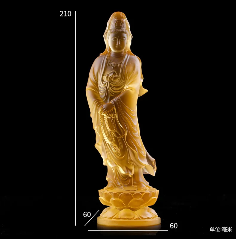 Top grade home family shop efficacious Safety Talisman Hand carving CRYSTAL Guanyin Bodhisattva Buddha statue