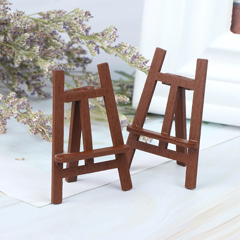 New 1:12 Dollhouse Miniature Mini Wood Painting Easel Furniture Accessories For Doll House Decor Toys Gift