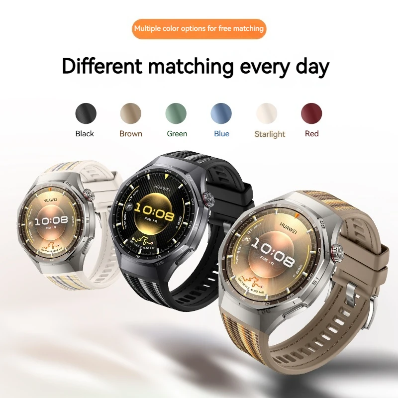 Nylon+Silicone Sport Strap For Huawei Watch GT6 Pro 46mm Woven Bracelet Wristband Replacement Watchbands image 3