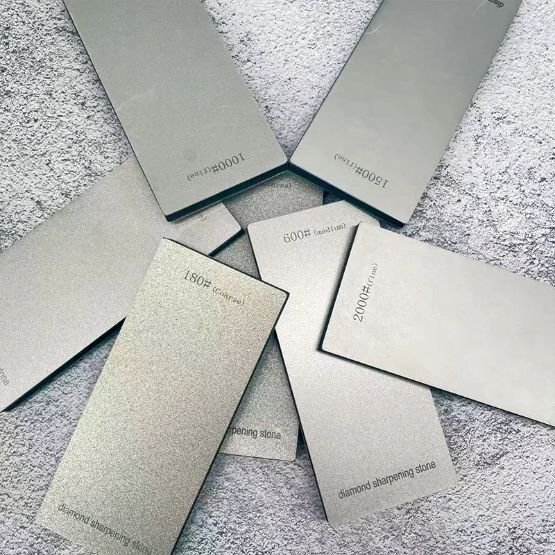 مبراة سكاكين حجرية مزدوجة الجانب لشحذ الماس 180-1500 #   أدوات حجر الطحن الماسية حجر المشحذ الناعم 170*75 مللي متر