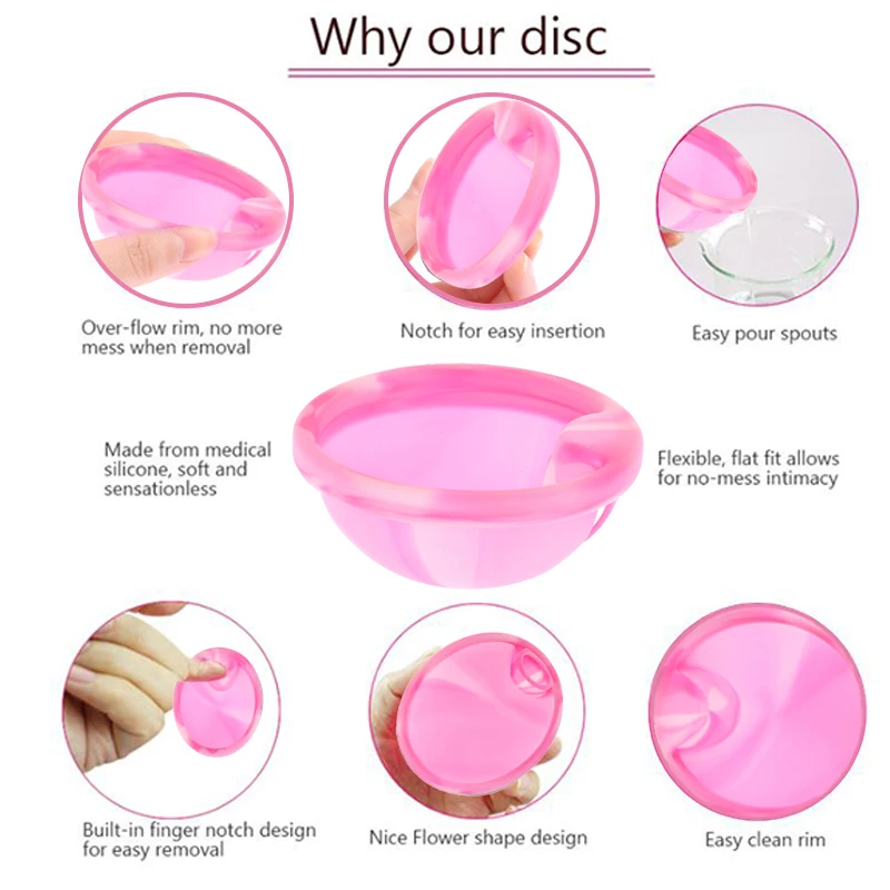 Women Health Care Menstrual Disc Flat-fit Design Feminine Hygiene Silicone Menstrual Cup Period Menstrual Collector Extra-Thin