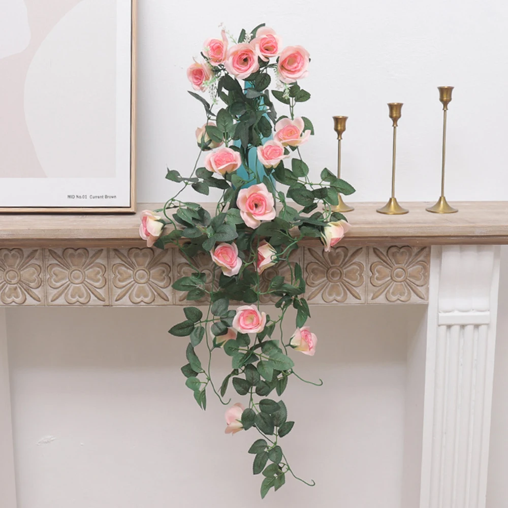 

1/2pcs Artificial Flowers Rattan Arch Hanging Rose Room Home Table Accessories Wedding Yard Outdoor Garden Diy Gift Cheap Decor