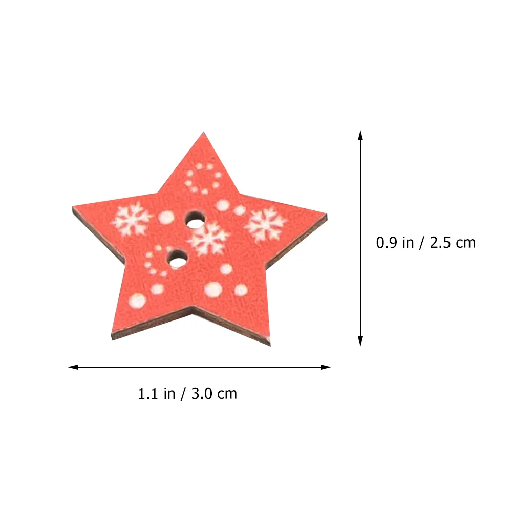 

50Pcs Wooden Buttons Christmas Wood Button Ornaments Natural DIY Craft Supplies for Kids Creative Art Projects Festive Clothing