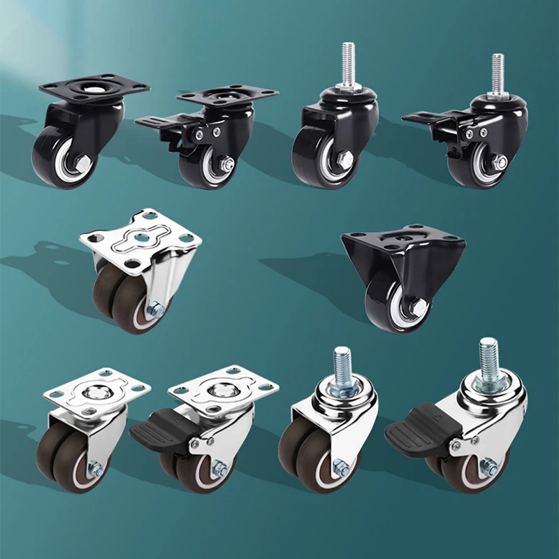 Imagem -05 - Dupla Roda Móveis Rodízio Giratório Borracha Macia Roda Universal Resistente Mudo Carrinho Pcs 15 2