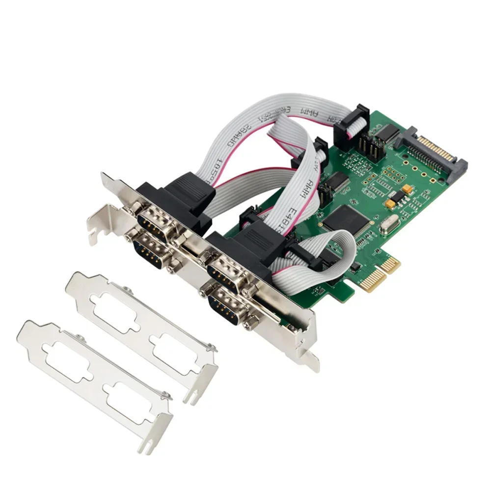 IOCREST 4 Port rs-232 to Pcie controller card 4 DB-9 serial rs232 ports pcie controller card WCH384Lchipset support windows 10