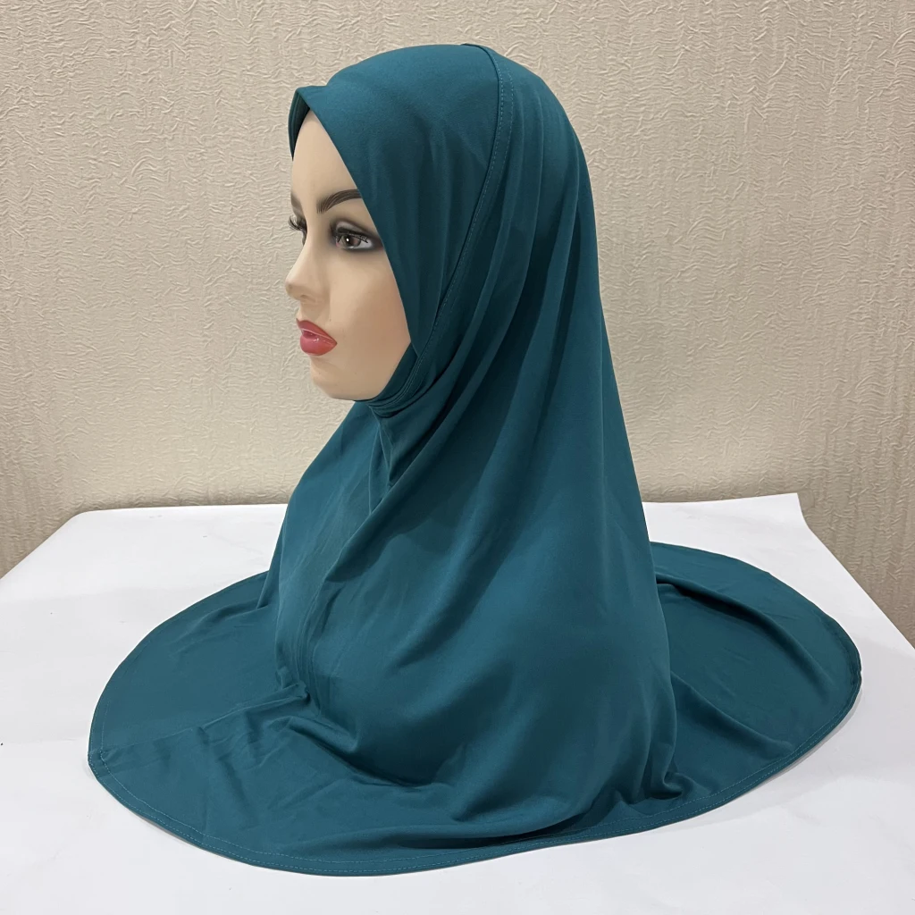 H302 Teenage girls Plain muslim hijab with chin part top quality amira pull on islamic scarf hot sell headscarf ramadan pray hat