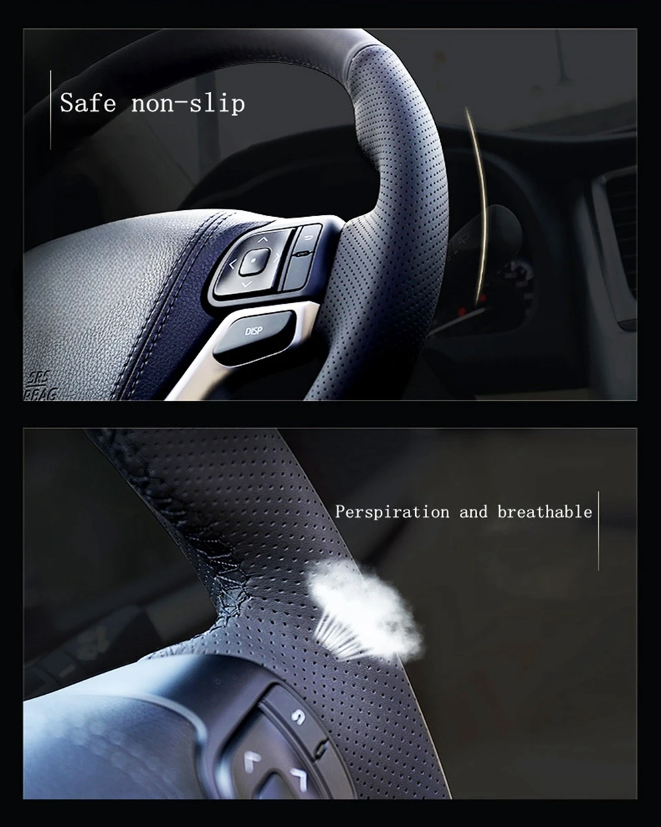 Passen Sie die DIY-Lenkradabdeckung aus Mikrofaser-Leder für den Jeep Compass 2017 2018 Renegade 2015–2018 an, Fiat Toro 2017–2019 Tipo – Detail 4