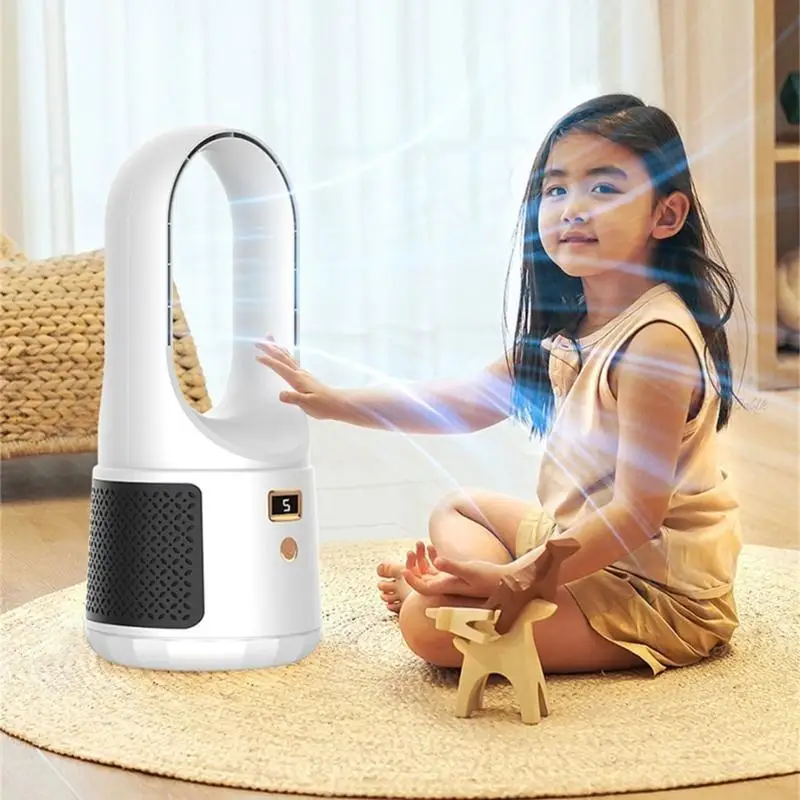 27rb fã portátil sem lâmina com 6 velocidades desktop recarregável fã ar resfriadores ar silencioso fã para o casa