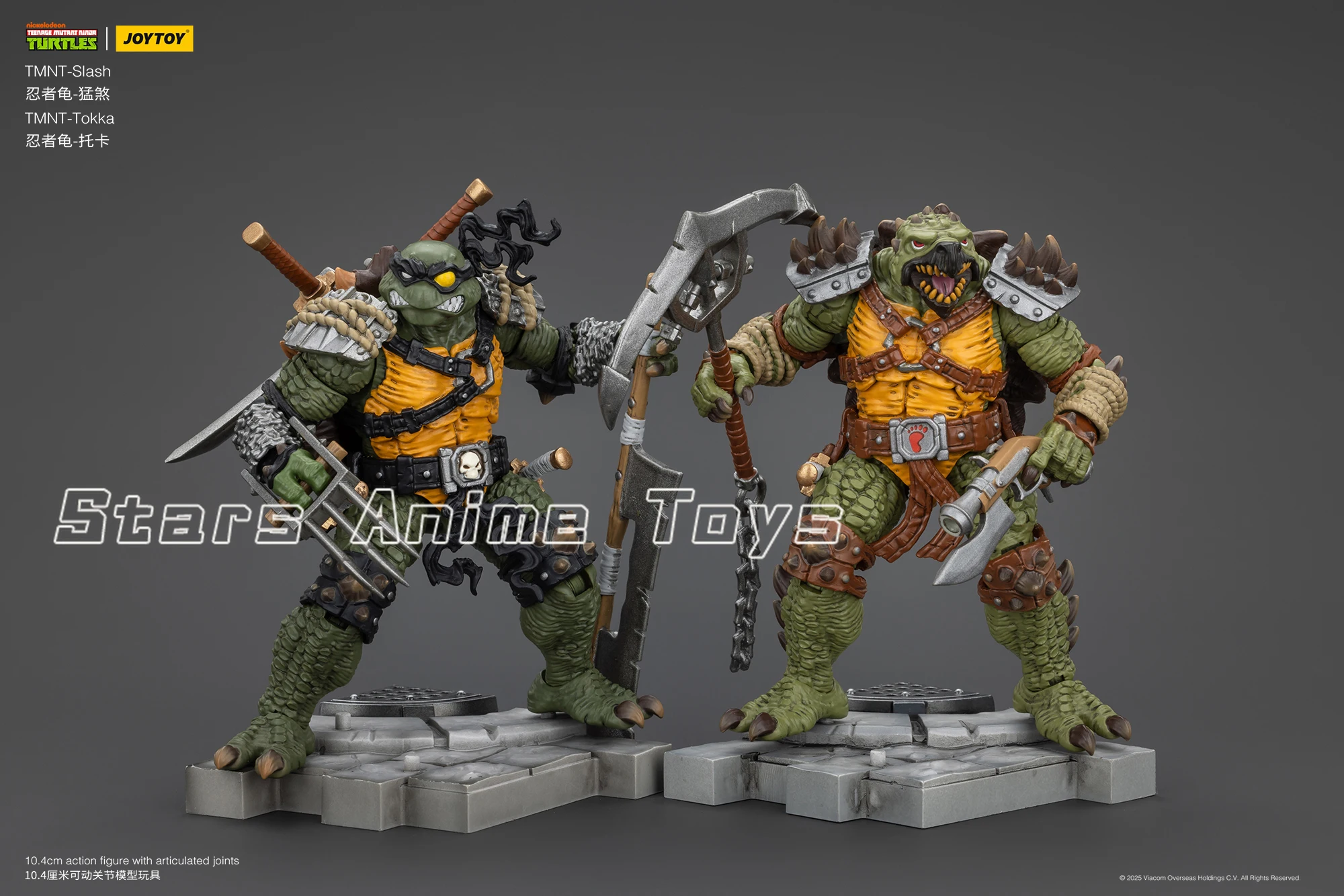 لعبة مجموعة نماذج JOYTOY 1/18 الأصلية TMNT-Slash/Tokka