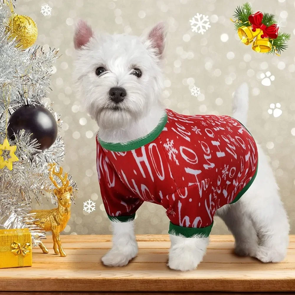 Pet Dog Christmas Shirt Clothes Xmas Vest Soft Shirts Holiday Small Dog Apparel Snowman Printed Puppy Costume for Cats or Dogs