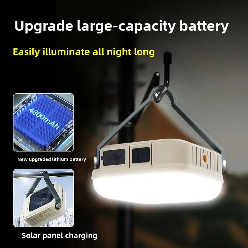 

CP36 Solar LED Camping Light 4800mAh Waterproof Portable Tent Lantern USB Rechargeable Outdoor Emergency Light 48Hrs Runtime
