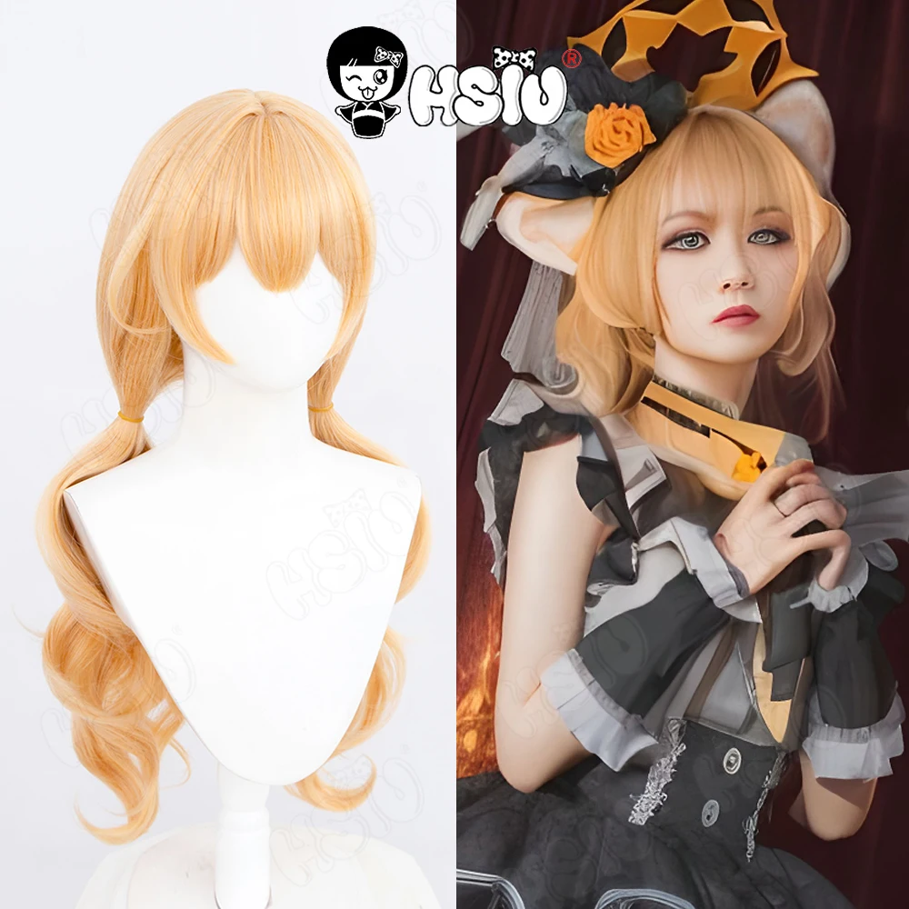 iochi mari cosplay Wig HSIU 80cm Long orange hair Heat Resistant Synthetic Wig Game Blue Archive Cosplay Iochi Mari Cosplay Wig