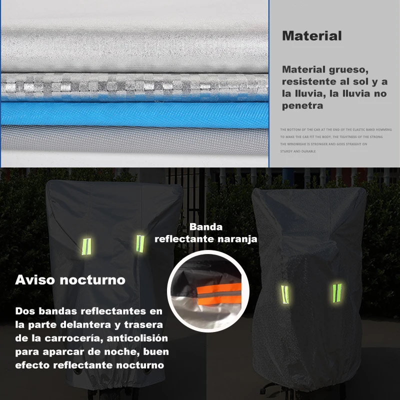 Cubierta impermeable con protección UV para motocicleta, cubierta para Scooter, accesorio para interior y exterior, tela 190T resistente al desgaste