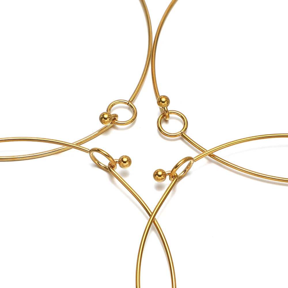 1 Stück Gold Edelstahl Drahtkette Halskette mit Runden Perlen und Kugel-Endkappe, Handgefertigt für DIY Schmuckherstellung Zubehör – Detail 4