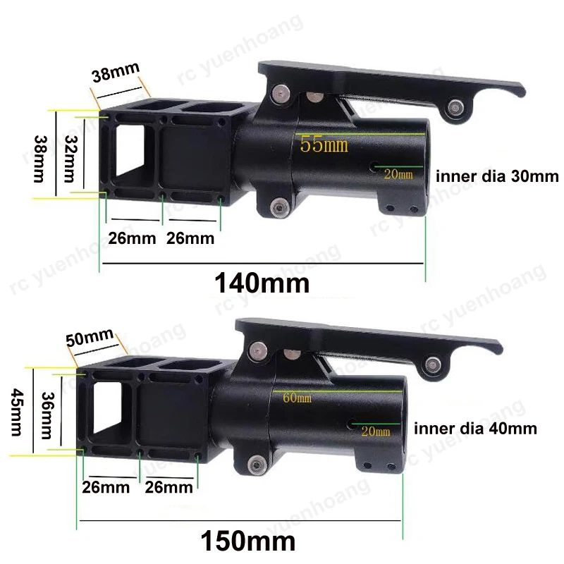 1 pz 30mm 40mm orizzontale pieghevole tubo di carbonio a sgancio rapido braccio pieghevole connettore tubo raccordo giunto di collegamento per RC