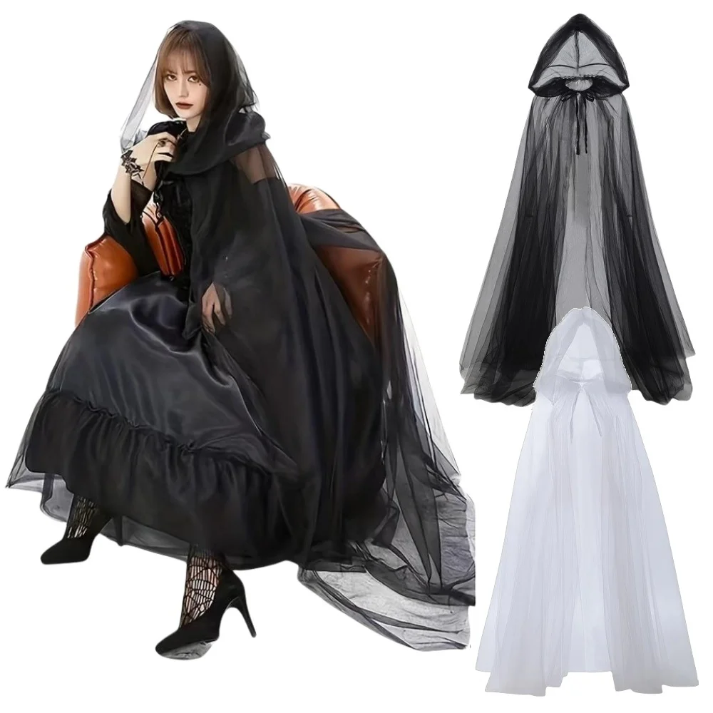 

1/2 шт., накидка ведьмы на Хэллоуин, элегантный плащ для маскарада, двухслойный плащ для косплея, костюм вампира, аксессуар для тематической вечеринки, халат