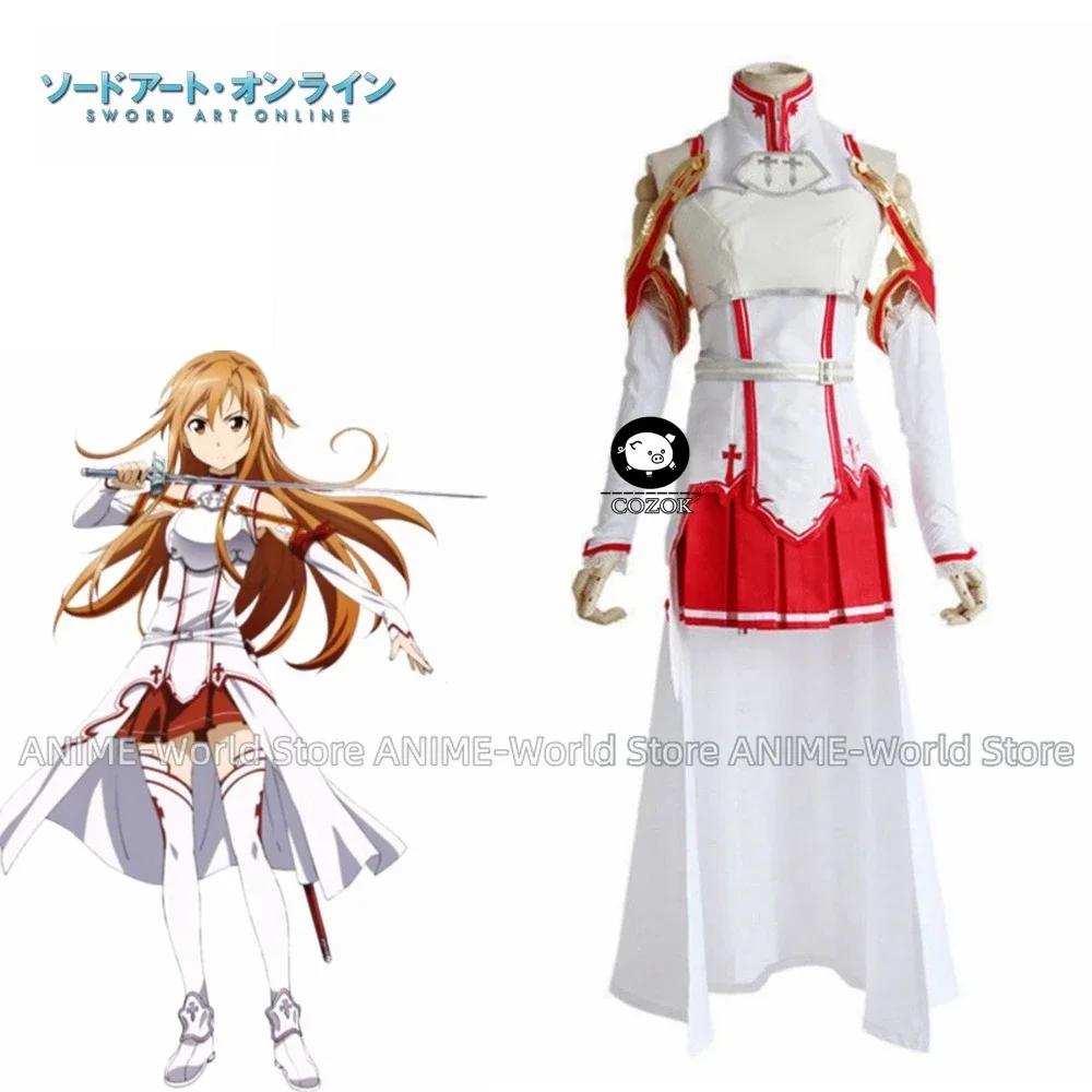 

Anime Asuna Yuuki Dress Cosplay Costume Uniform for Halloween SAO Asuna Battle Suit Outfits Full Set DJSY