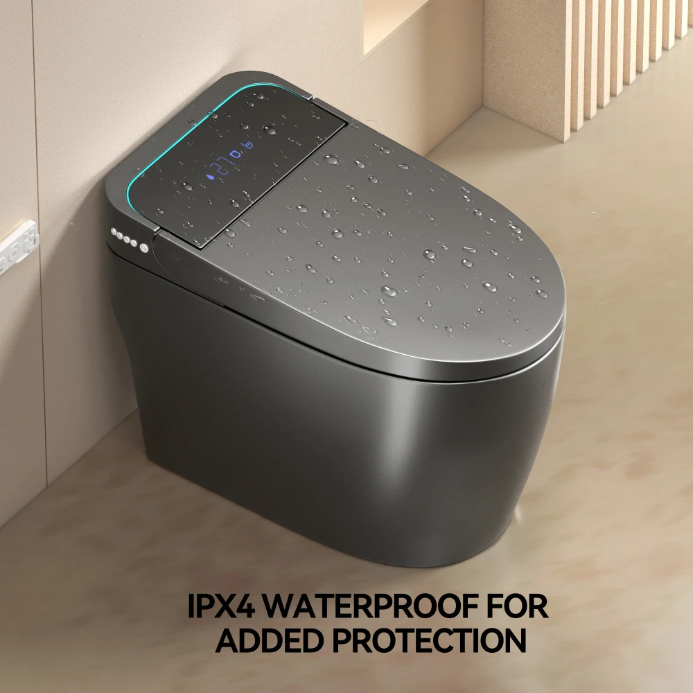 Unique Smart Toile,  One Piece Toilet with Bidet Built In,Intelligent Toilet Auto Open/Close Seat. Bidet toilet with Dryer and Warm Water.Gray