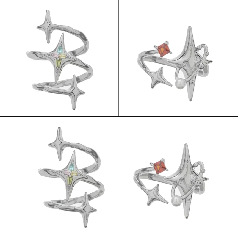 Irregular Open Finger Ring Simple Stackable Rings Fashion Promise Ring Punk Jewelry Gift for Women Girls Dropship