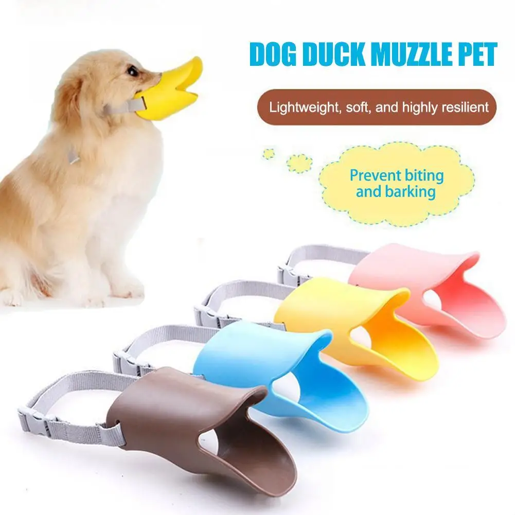 Dog Muzzle Silicone Anti Bite Duck Mouth Shape Dog Mouth Covers Anti-Called Muzzle Mask Pet Mouth Set Bite-Proof Dog Accessories