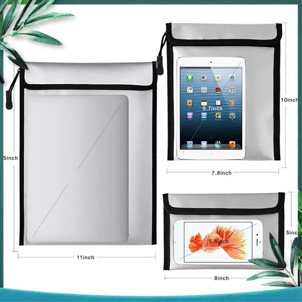 (NEW) 3 Pcs Fireproof And Waterproof Document Bags, 2000°F Protection For Money And Important Papers