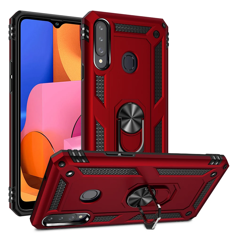 Shockproof Armor Magnetic Case For Samsung Galaxy A10 A20 A30 A50 A70 A20E A12 A21S A51 A71 A6 A8 A9 Plus 2018 Metal Ring Case