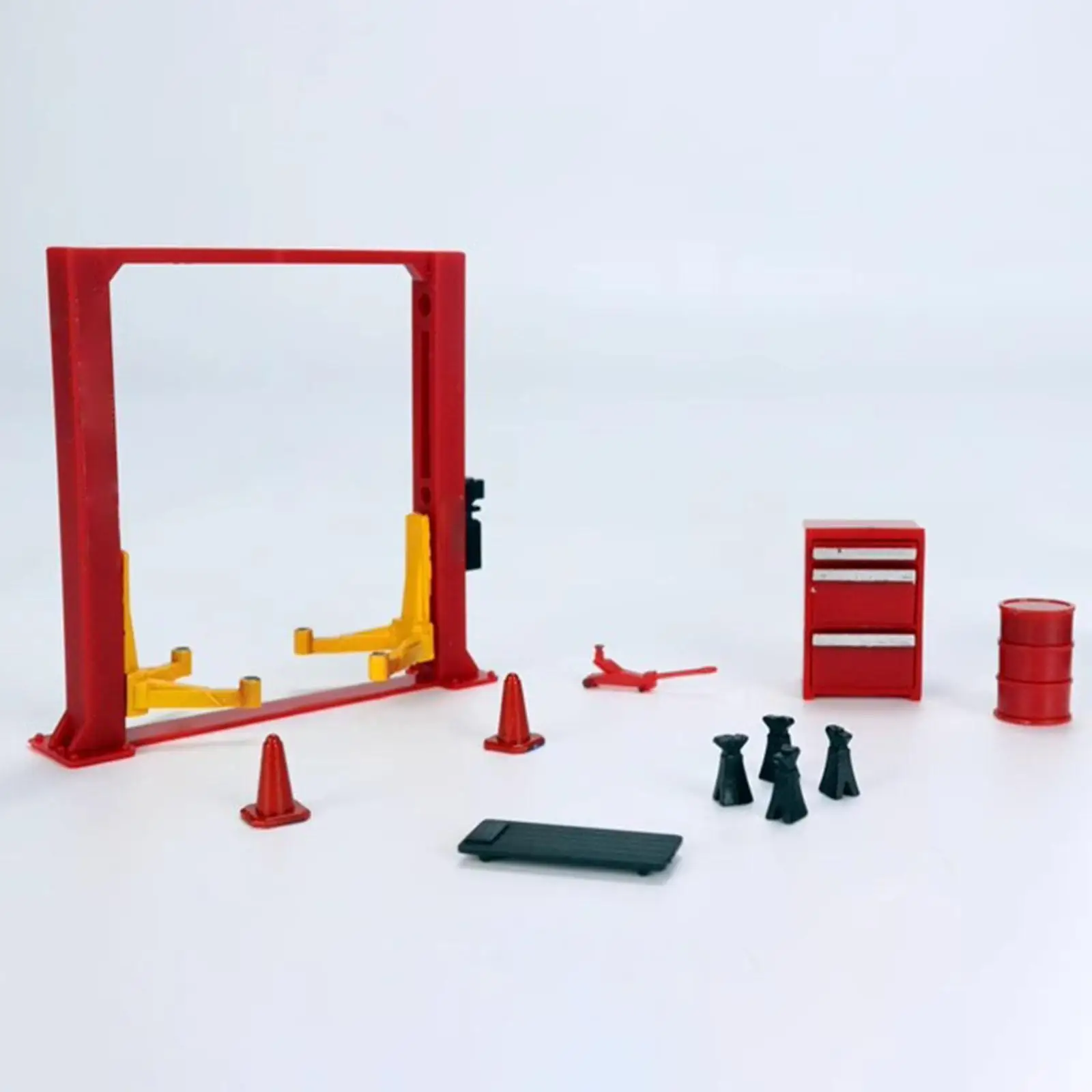 

Набор инструментов для ремонта, модель 1:64, аутентичные фотоаксессуары, классические поделки, декор для диорам, игрушечные автомобили для автомеханика, гаража