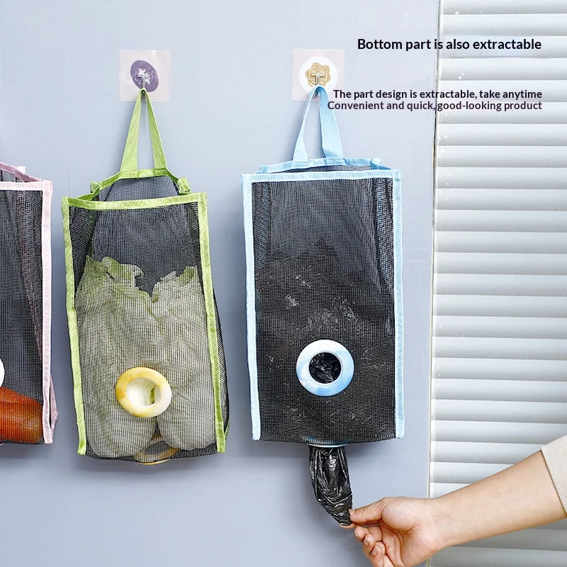 1pc Wall-Mounted Trash Bag Dispenser, Hanging Drawstring Garbage Bag Storage Organizer for Home, Easy Access Design