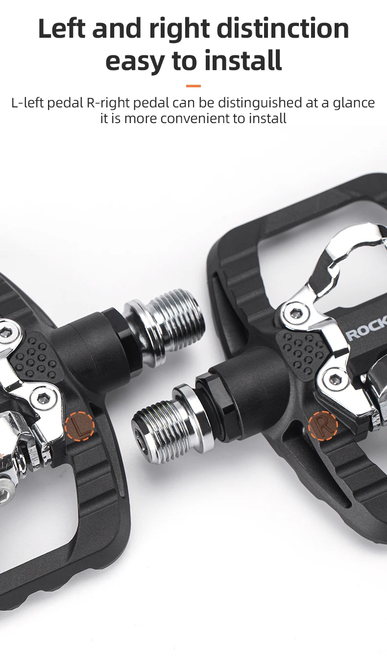 ROCKBROS MTB Fahrradpedale 2-in-1 Flach-/Klickpedal Mountainbike Rutschfeste Kraftsparende Nylonpedale Wasserdichte Gedichtete Lager – Detail 9