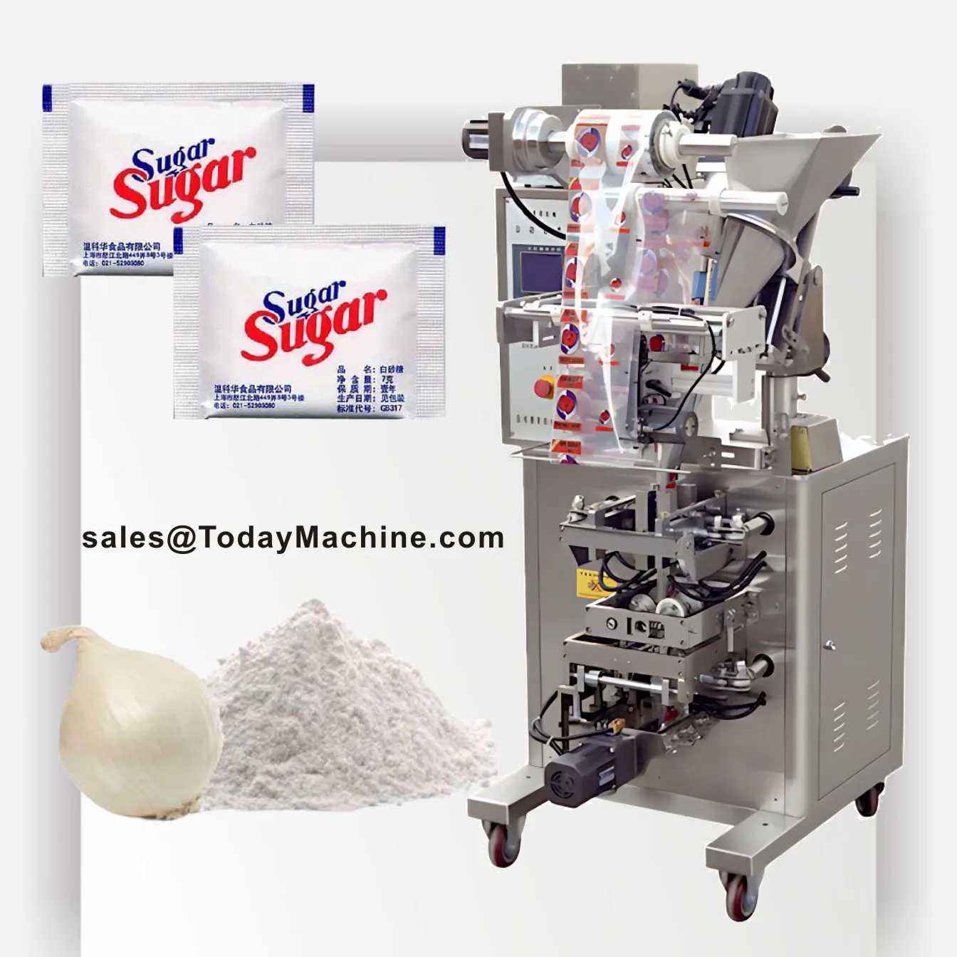Automatic Powder Pouch Filling Packing Machine 4 Sides Seal Sachet for Food Plastic Bag Packaging