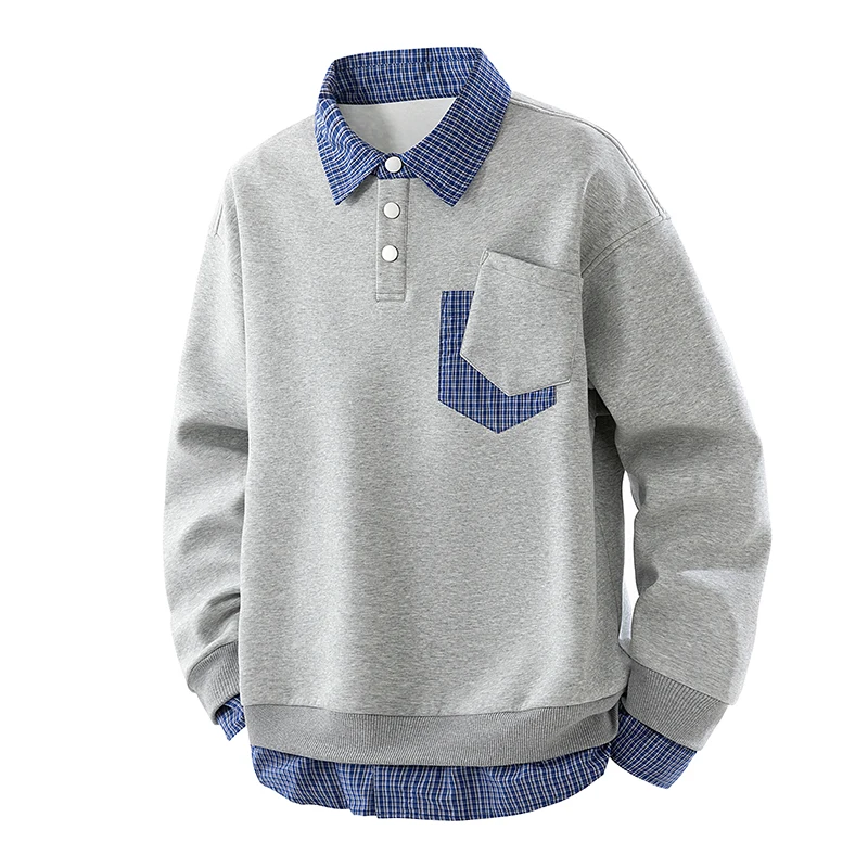 

Американский клетчатый уличный ретро-толстовка для мужчин, осенний новый стиль, свободная мужская толстовка с длинными рукавами, высококачественная и универсальная