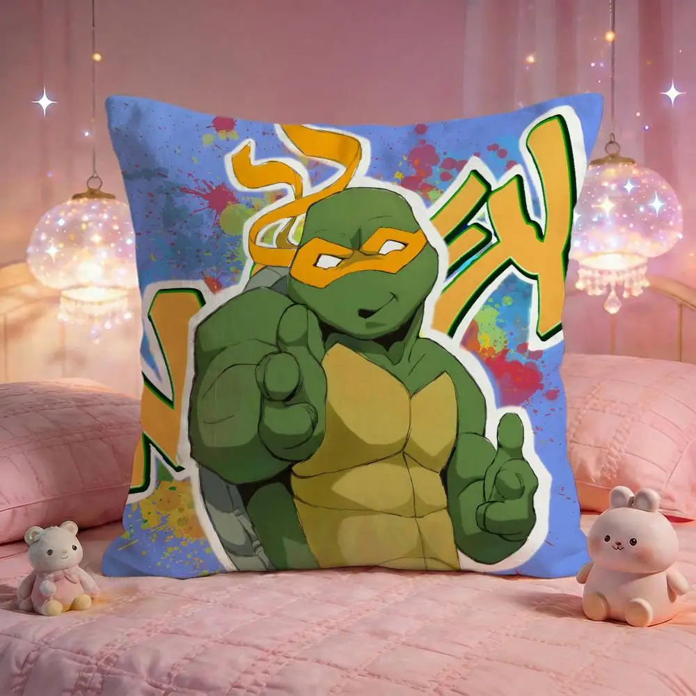 m-Mutant Ninja Turtles Cushion Cover Premium Comfort Reversible Pillow Cove -Two in One Design for Any Room & Car Interior