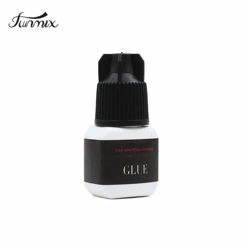 FUNMIX 5ml Eyelash Glue Black Adhesive for Individual Eyelash Extension Odor Free No Stimulation Slow Dry for Beginner Use