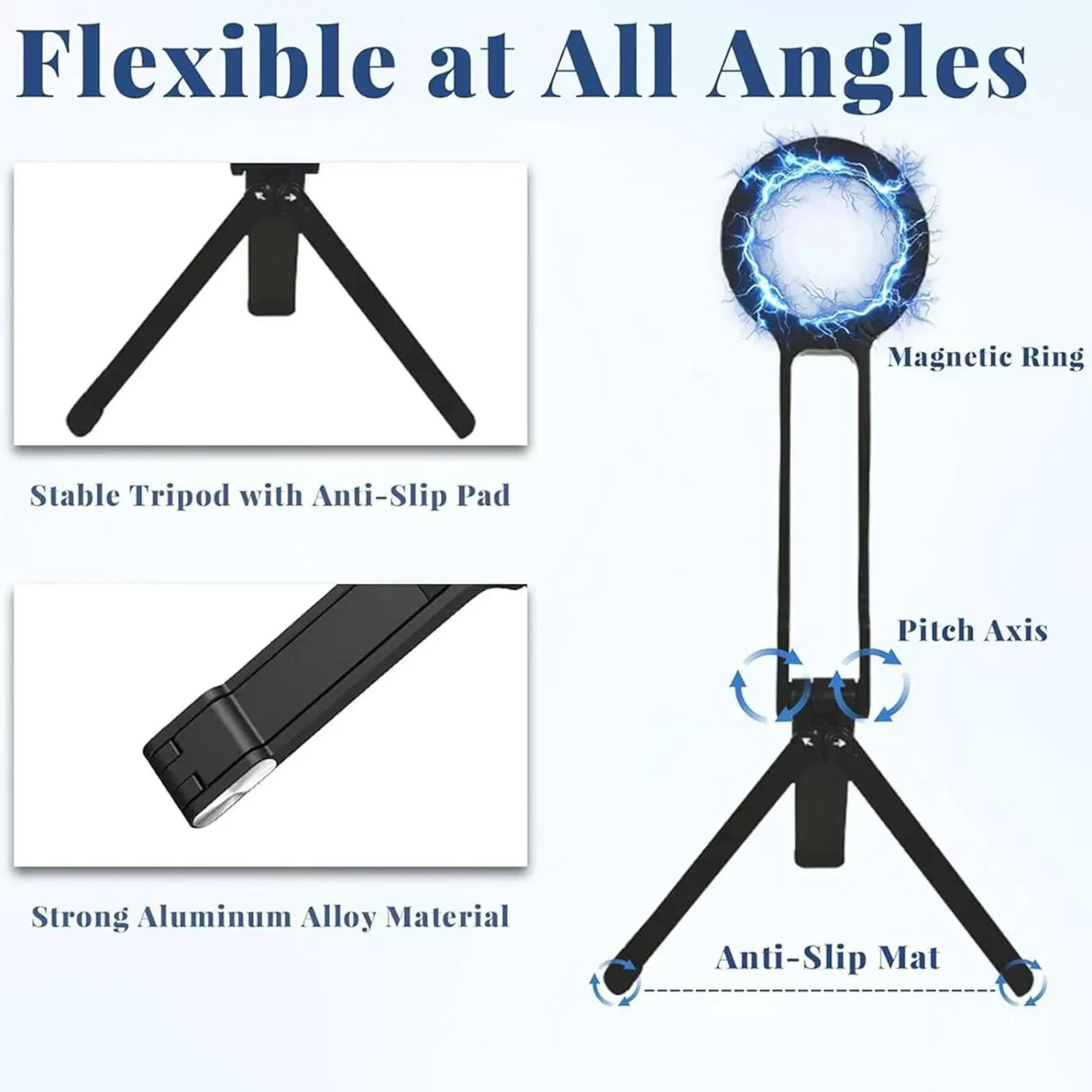 

Новый магнитный штатив для телефона, магнитный алюминиевый складной штатив для телефона, магнитный карманный штатив для смартфона, складной настольный держатель