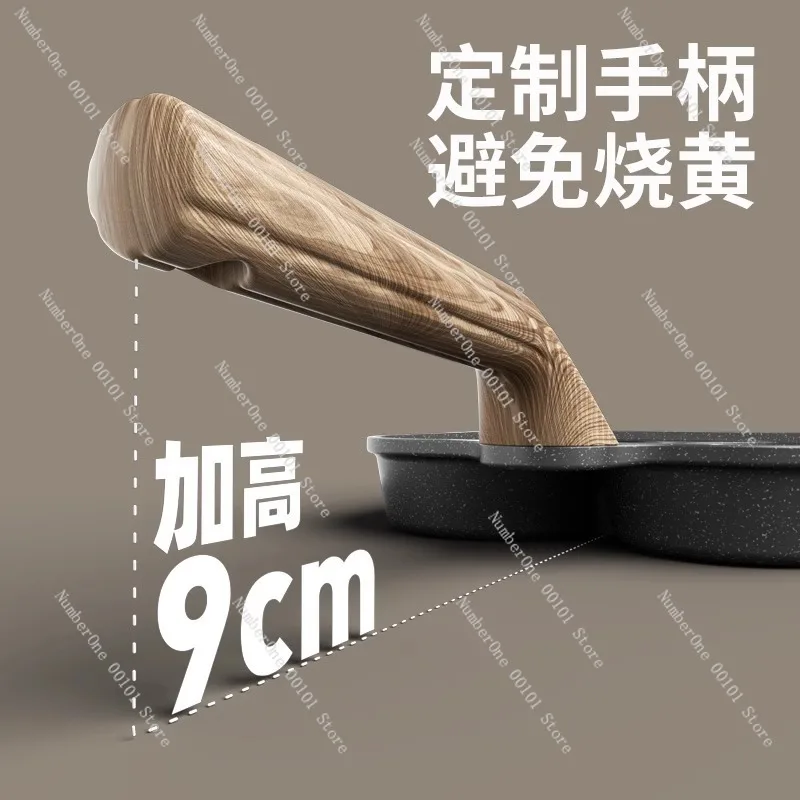 Four-Hole Nonstick Frying Pan,Breakfast Egg Burger Pan,Deepened Home Kitchen Magic Tool for Meat and Egg Burger Cooking